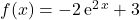 f (x) = -2\, \textrm{e} ^{2\, x} +3