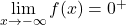 \lim\limits_{x \rightarrow -\infty} f(x) = 0^{+}