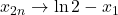 x_{2n}\to\ln2-x_1