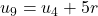 u_9=u_4+5r