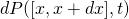 dP([x,x+dx],t)