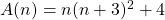 A(n) = n(n + 3)^2 + 4