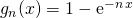 g_n(x)= 1-\operatorname{e}^{-n\, x}