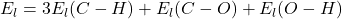 E_l=3E_l(C-H)+E_l(C-O)+E_l(O-H)