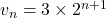 v_n=3\times 2^{n+1}