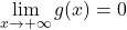 \lim\limits_{x \to +\infty} g(x) = 0