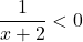 \dfrac{1}{x+2}< 0