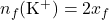 n_f(\mathrm{K^+})=2x_f