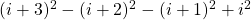 (i+3)^2-(i+2)^2-(i+1)^2+i^2