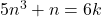 5n^3 + n = 6k
