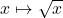 x \mapsto \sqrt{x}