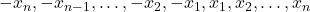 -x_n,-x_{n-1}, \dots,-x_2,-x_1,x_1,x_2,\dots,x_n