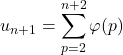 u_{n+1}=\displaystyle\sum_{p=2}^{n+2}\varphi(p)