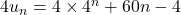 4u_n = 4 \times 4^n + 60n - 4