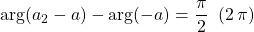 \arg ( a_2 - a) - \arg (-a) = \displaystyle \frac {\pi} 2 \;\; (2 \, \pi)