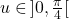 u\in\,]0,\frac{\pi}{4}[