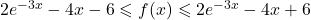 2e^{-3x} - 4x - 6 \leqslant f(x) \leqslant 2e^{-3x} - 4x + 6