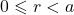 0 \leqslant r < a