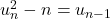 u_n^2-n=u_{n-1}