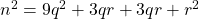 n^2= 9q^2+3qr+3qr+r^2