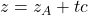 z=z_A+tc