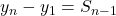 y_n-y_1=S_{n-1}