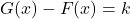G(x)-F(x)=k