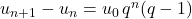 u_{n+1}-u_n=u_0\,q^n(q-1)