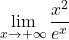 \displaystyle{\lim _{x \rightarrow+\infty} \displaystyle{\frac{x^2}{e^x}}}