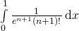 \int\limits_0^1\frac{1}{e^{n+1}(n+1)!}\,\mathrm{d}x