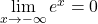 \lim\limits_{x \rightarrow -\infty} e^{x} = 0