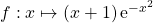 f : x \mapsto (x +1) \, \textrm{e} ^{ - x^2}