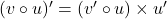 (v \circ u)' = (v' \circ u) \times u'