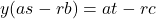 y(as-rb)=at-rc