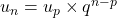 u_n=u_p\times q^{n-p}