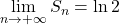\displaystyle\lim_{n\to+\infty}S_n=\ln2