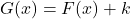 G(x)=F(x)+k
