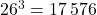26^3=17\,576