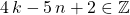 4\, k - 5\, n + 2 \in \mathbb{Z}