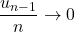 \dfrac{u_{n-1}}{n}\to0