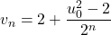 v_n=2+\dfrac{u_0^2-2}{2^n}