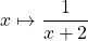 x\mapsto \dfrac{1}{x+2}