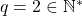 q=2 \in \mathbb{N}^*