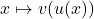x \mapsto v(u(x))