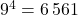 9^4=6\,561