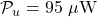 \mathcal{P}_u=95~\mathrm{\mu W}