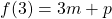 f(3)=3m+p