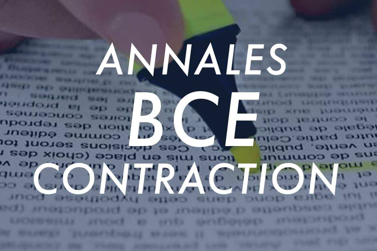 ANNALES BCE CONTRACTION
