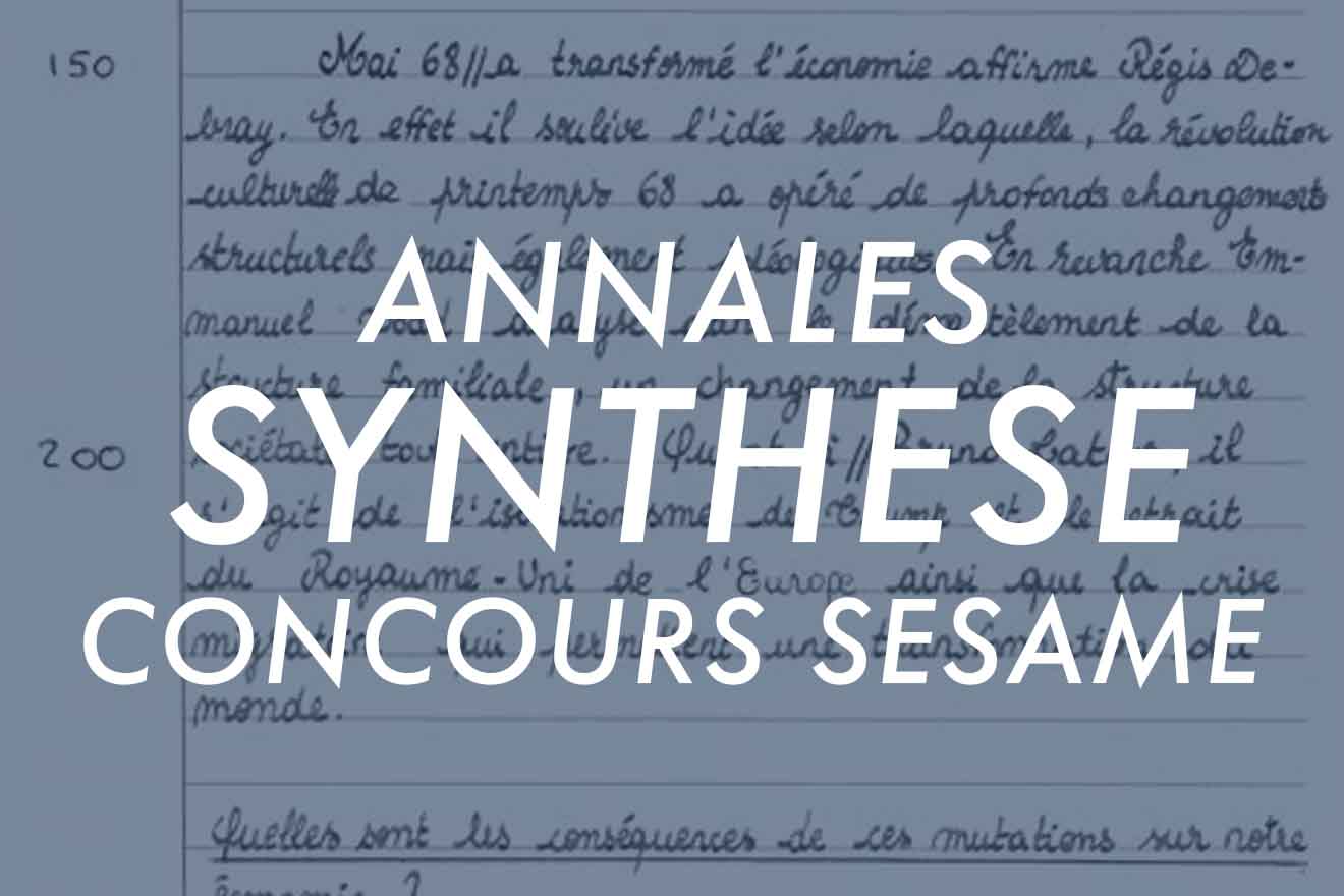 Annales Concours Sésame : Les Sujets Et Corrigés Gratuits