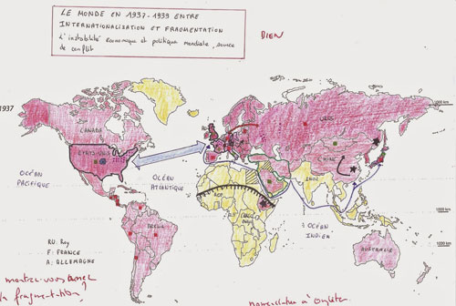 Carte ECS du monde en 1937-1939